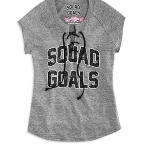 🌼 So Nikki... Squad Goals Girls Lace Up Muscle T